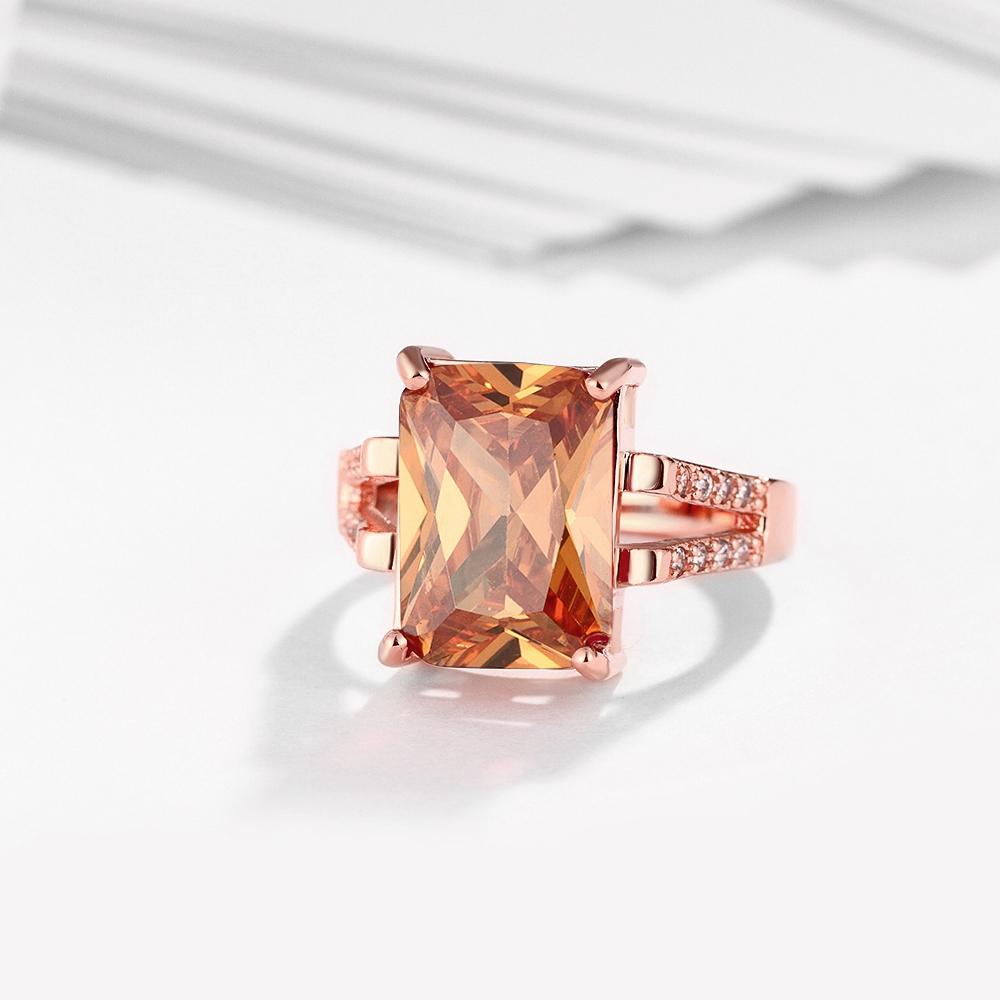 18K Rose Gold Plated Maryse Morganite Ring made with  Crystals