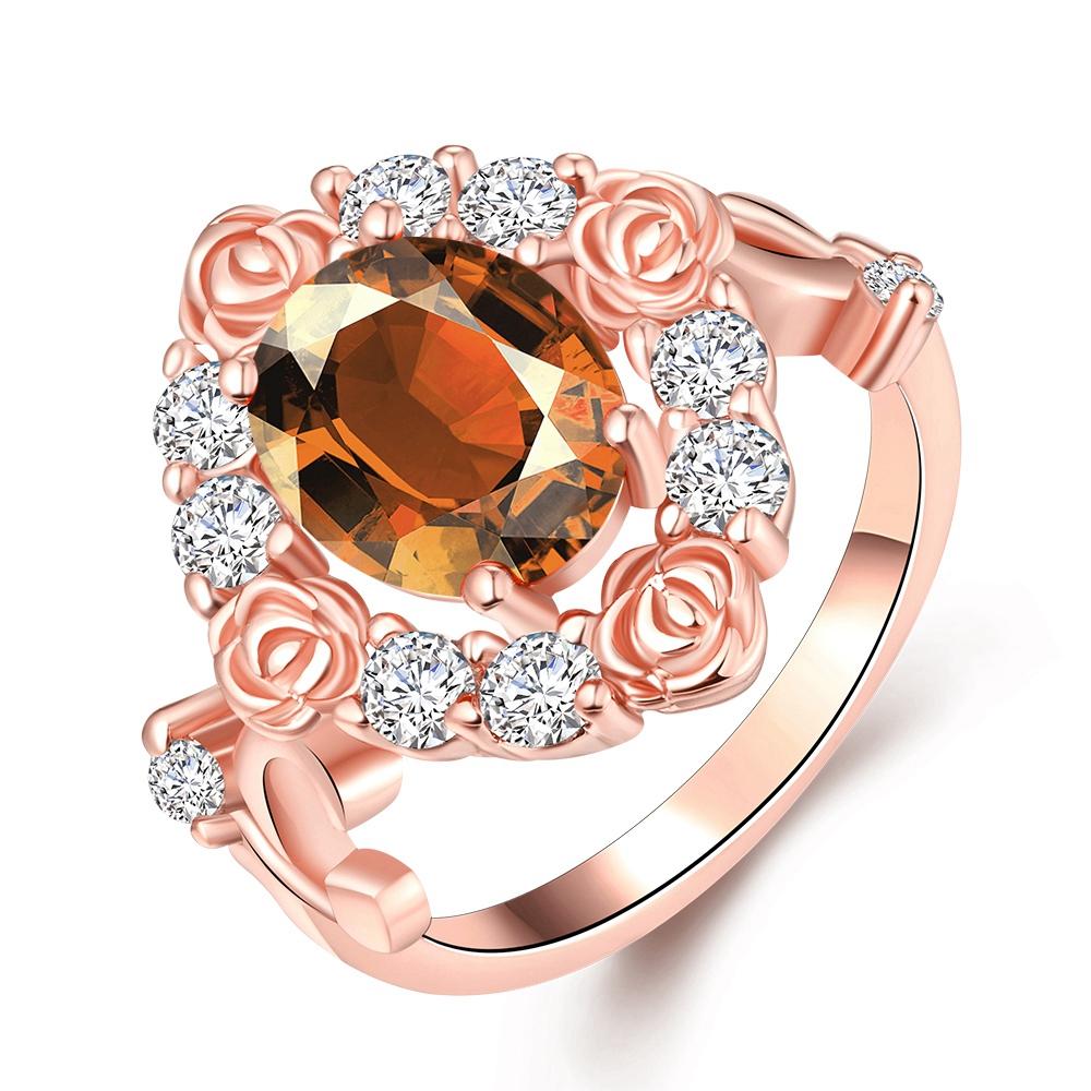 18K Rose Gold Plated Calla  Ring made with  Crystals | Silver Milo