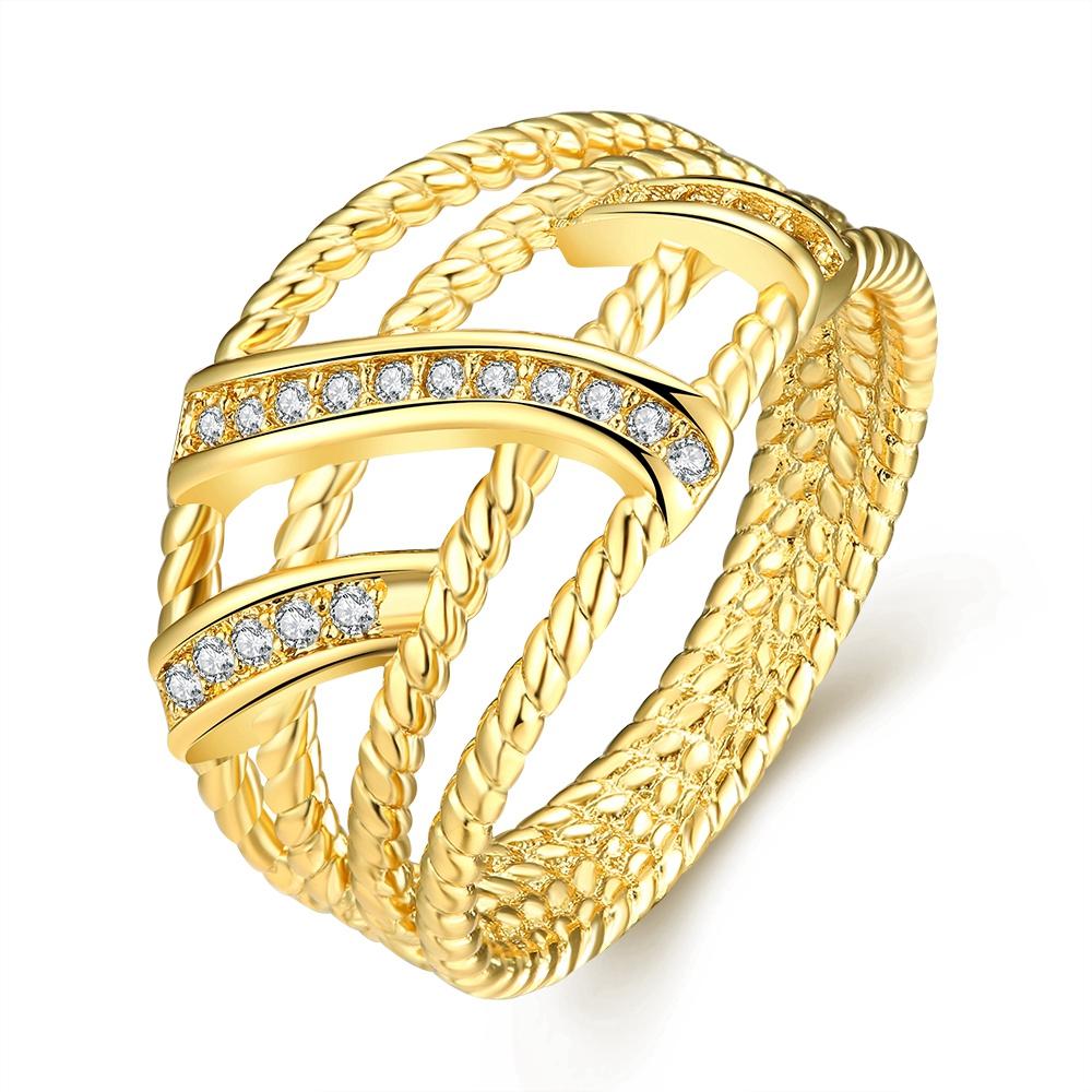 18K Gold Plated Erin Twist Ring made with  Crystals | Silver Milo