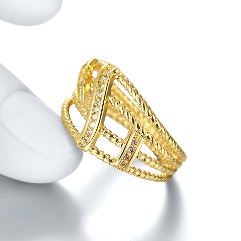 18K Gold Plated Erin Twist Ring made with  Crystals