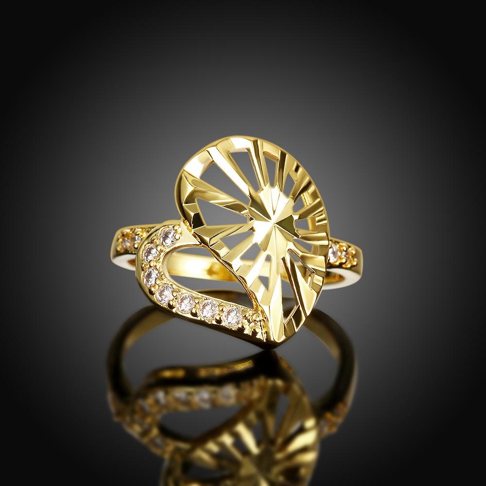 18K Gold Plated Audrey Ring made with  Crystals