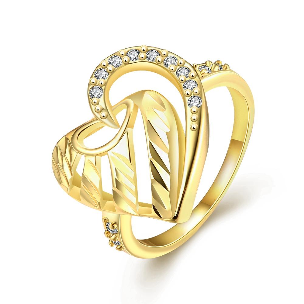 18K Gold Plated Maura Abstract Heart Ring made with  Crystals | Silver Milo