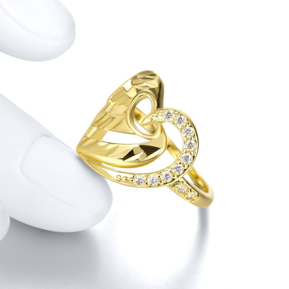 18K Gold Plated Maura Abstract Heart Ring made with  Crystals