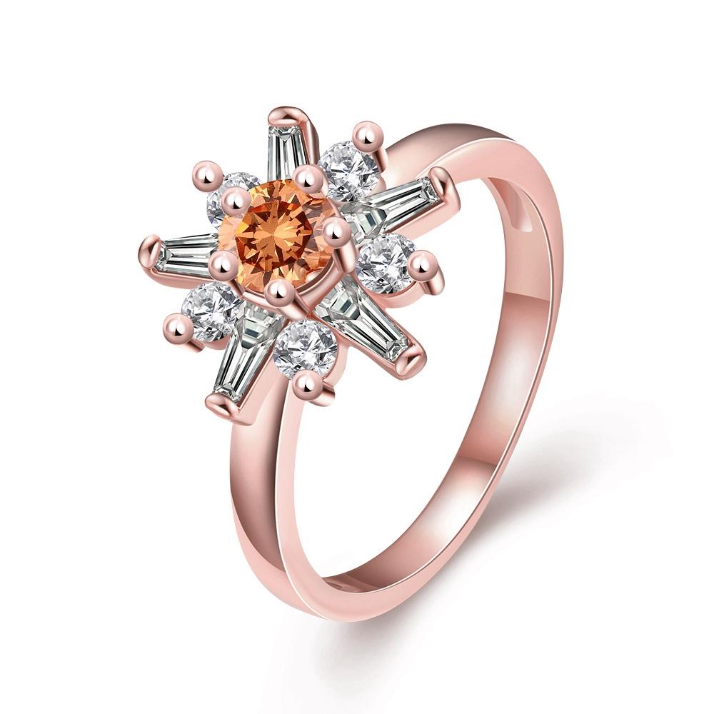 18K Rose Gold Plated Fanny Floral Ring made with  Crystals | Silver Milo