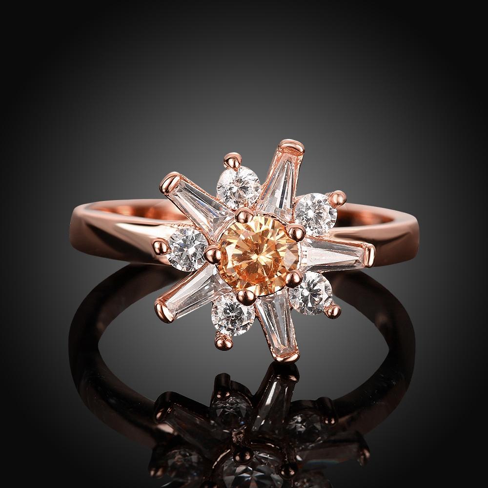 18K Rose Gold Plated Fanny Floral Ring made with  Crystals