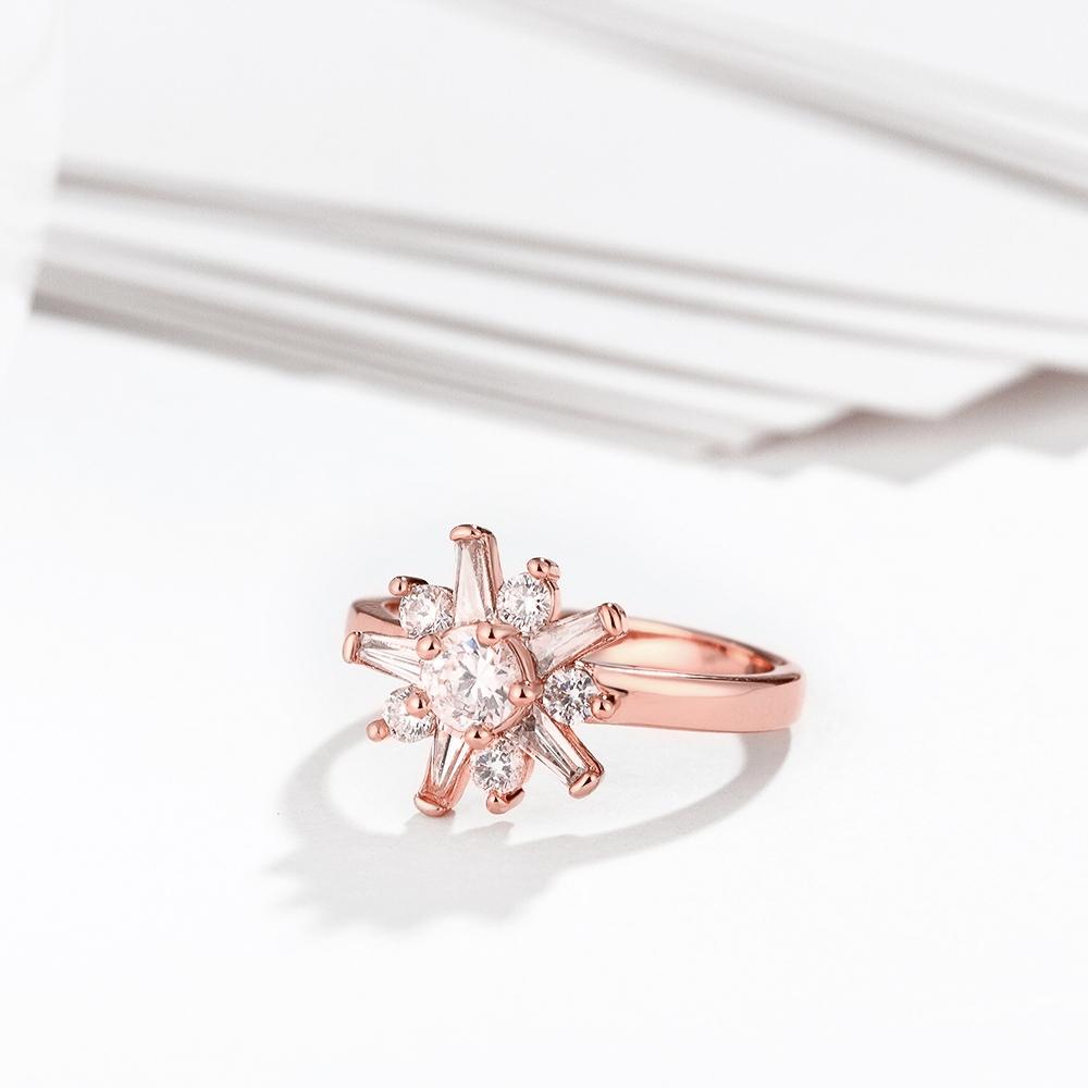 18K Rose Gold Plated Fanny Floral Ring made with  Crystals