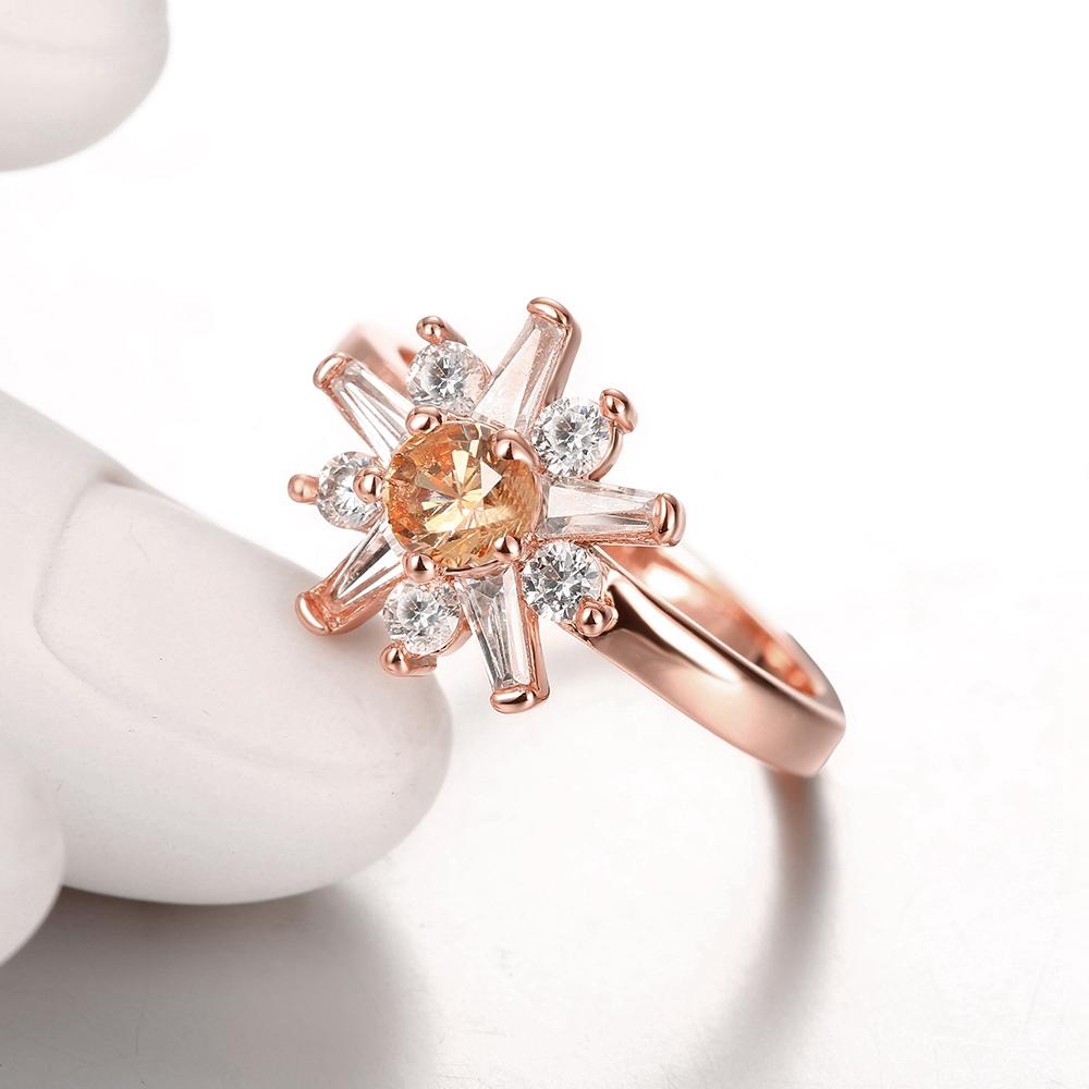 18K Rose Gold Plated Fanny Floral Ring made with  Crystals