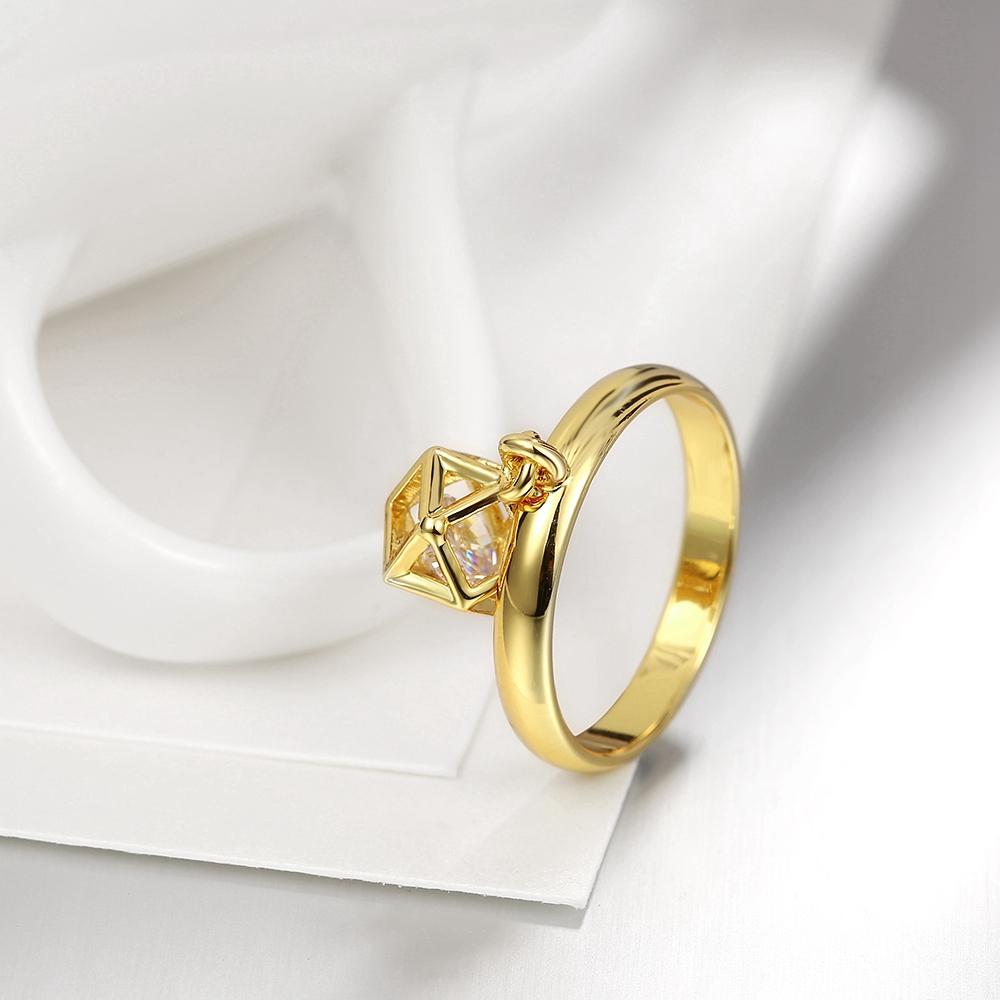 18K Gold Plated Justine Ring made with  Crystals