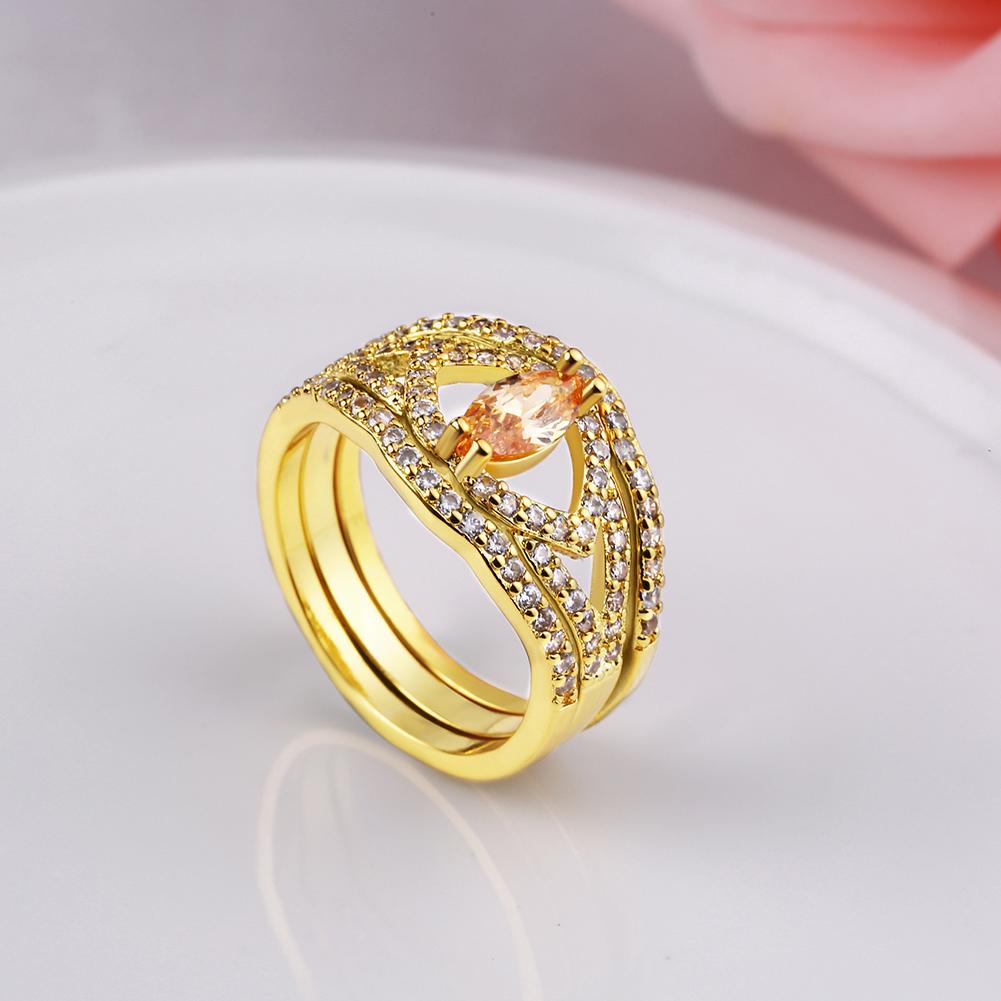 18K Gold Plated Licia Design Ring made with  Crystals