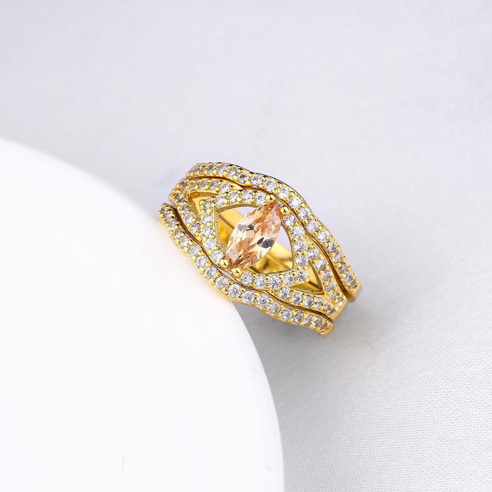 18K Gold Plated Licia Design Ring made with  Crystals