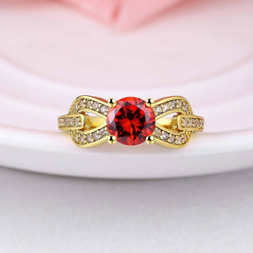 18K Gold Plated Lorena Red Infinity Ring made with  Crystals