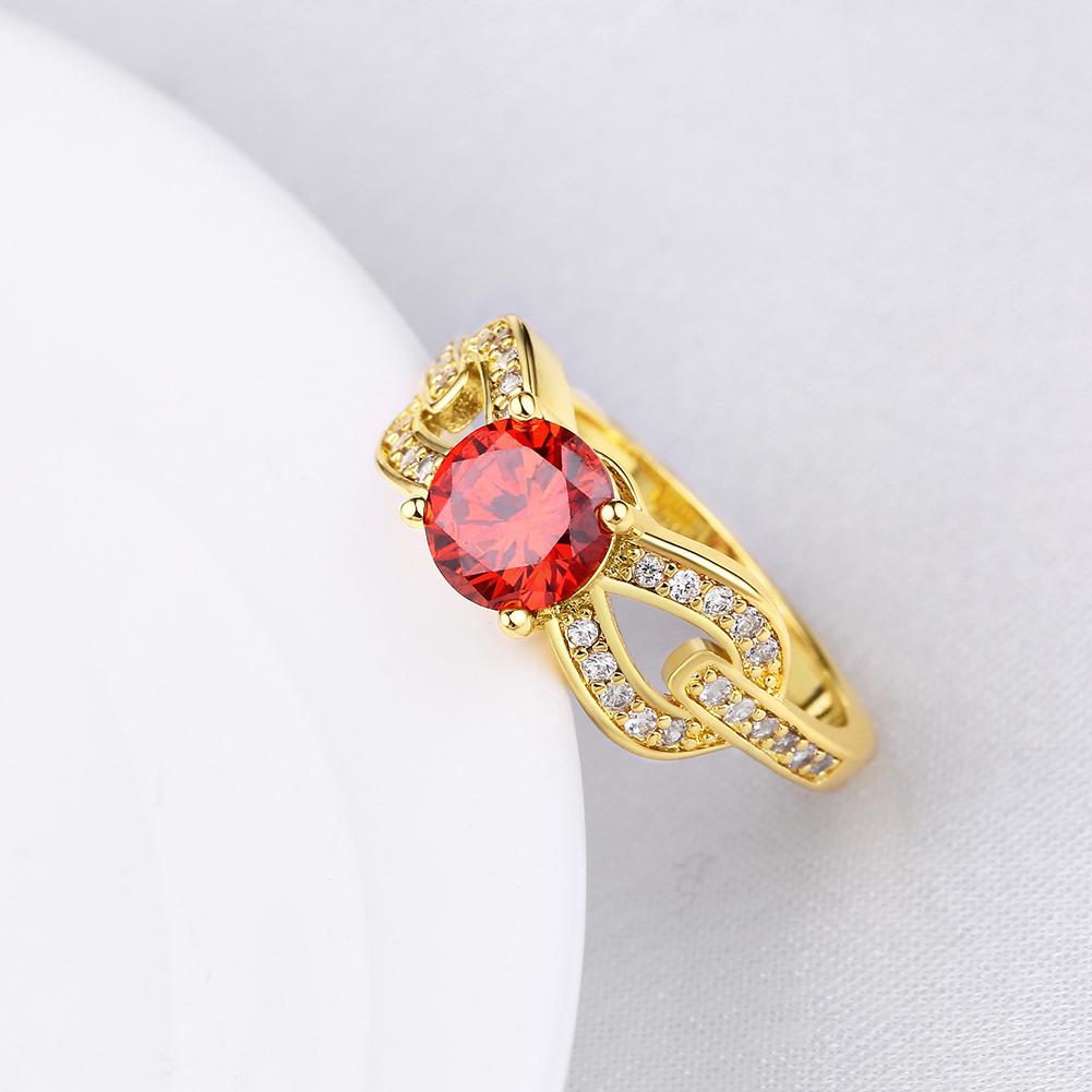 18K Gold Plated Lorena Red Infinity Ring made with  Crystals