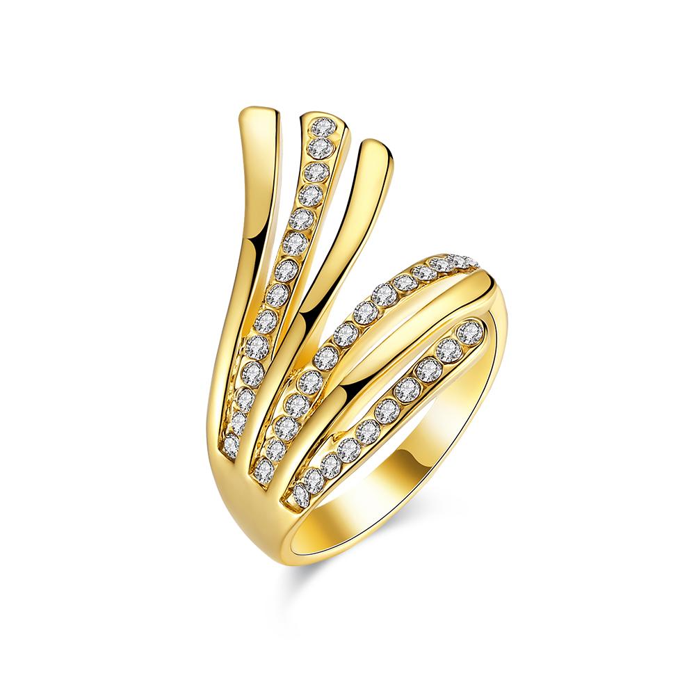 18K Gold Plated Griselda Design Ring made with  Crystals | Silver Milo