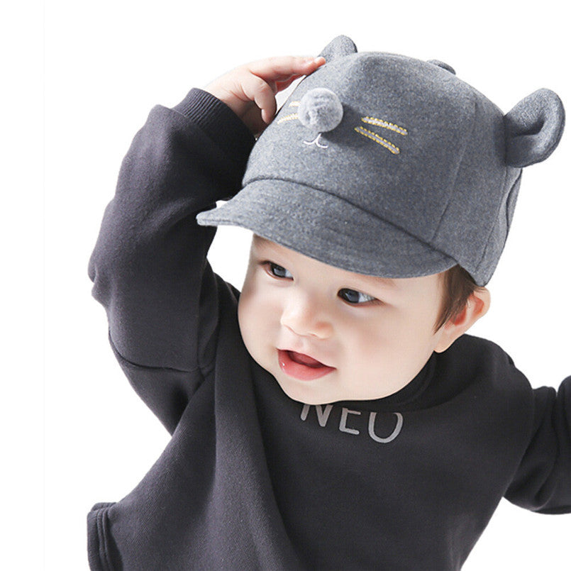 Kids Baby Hat Cute Bunny Rabbit Visor Baseball Cap | Grey Poseidon