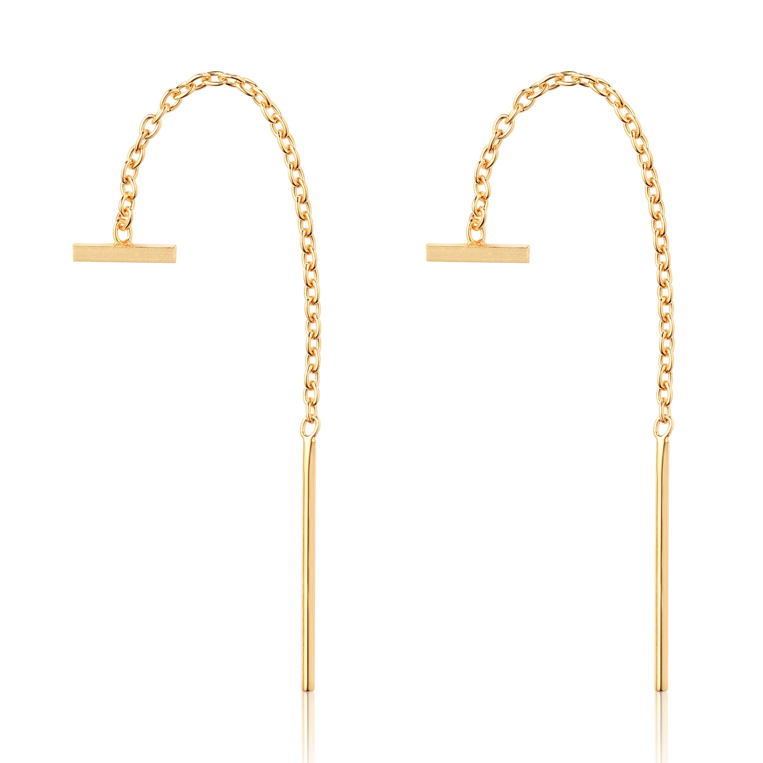 Minimal Bar Threader Earrings