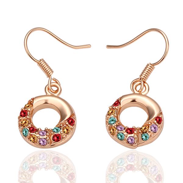 Rainbow Drop Donut Sprinkles Earring in 18K Rose Gold Plated | Silver Milo