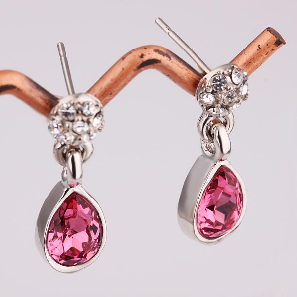 Pink Topaz Drop Earring in 18K Gold Plated