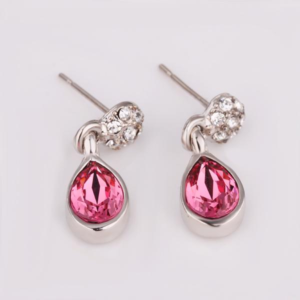 Pink Topaz Drop Earring in 18K Gold Plated