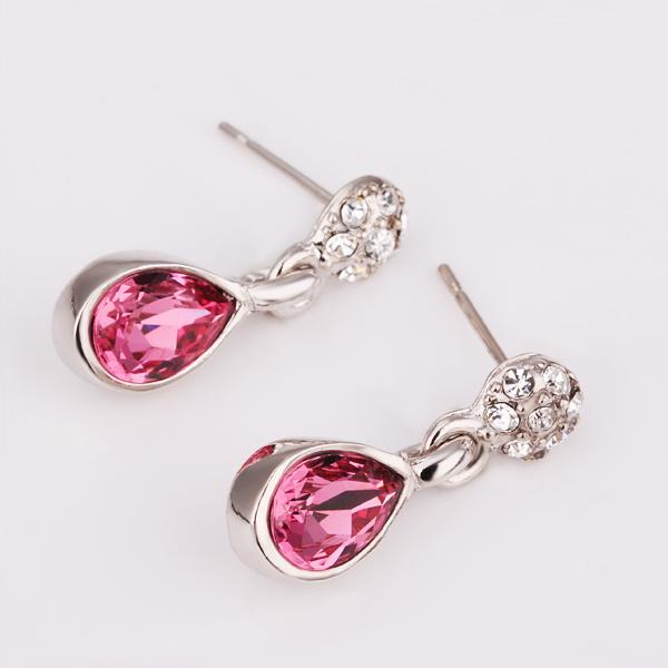 Pink Topaz Drop Earring in 18K Gold Plated