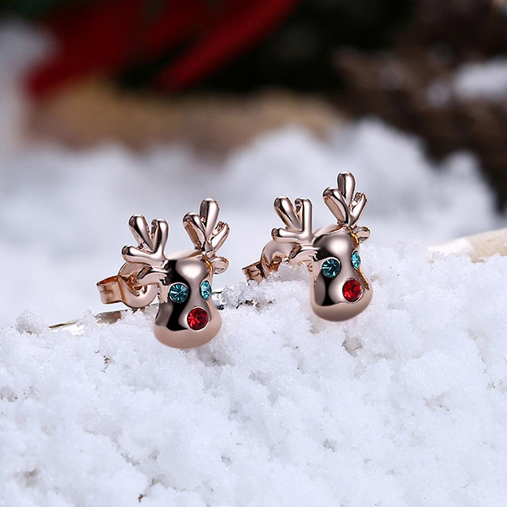 Reindeer Stud Earring in 18K Rose Gold Plated Christmas Inspired