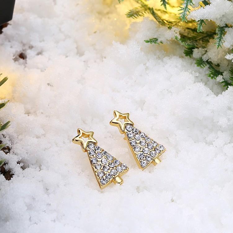 Crystal Filled Christmas Tree Stud Earrings