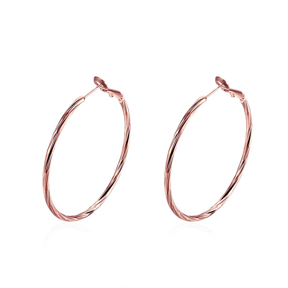 2" Flat Hoop Earrings in 18K Rose Gold Plated | Silver Milo