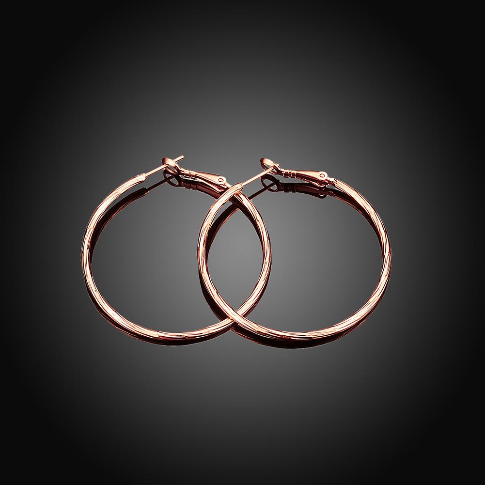 2" Flat Hoop Earrings in 18K Rose Gold Plated