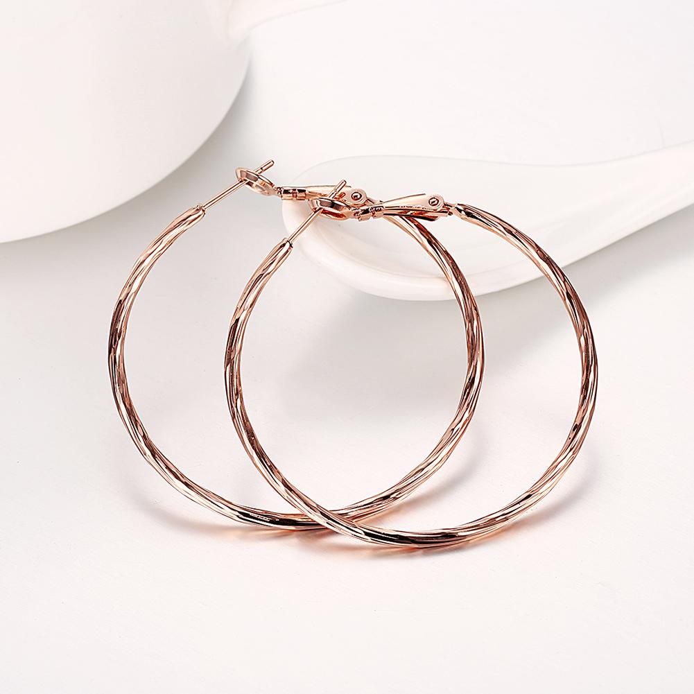 2" Flat Hoop Earrings in 18K Rose Gold Plated