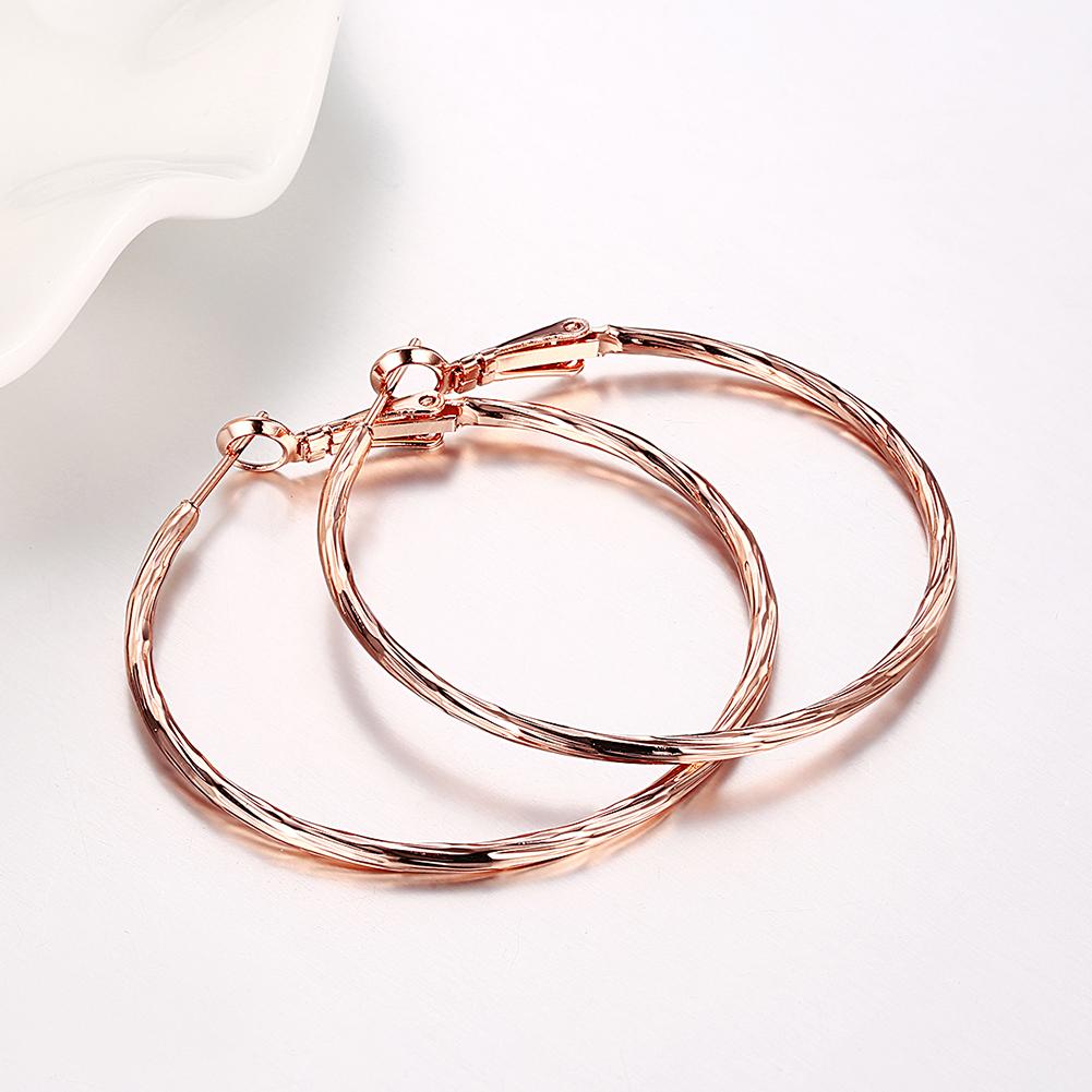 2" Flat Hoop Earrings in 18K Rose Gold Plated