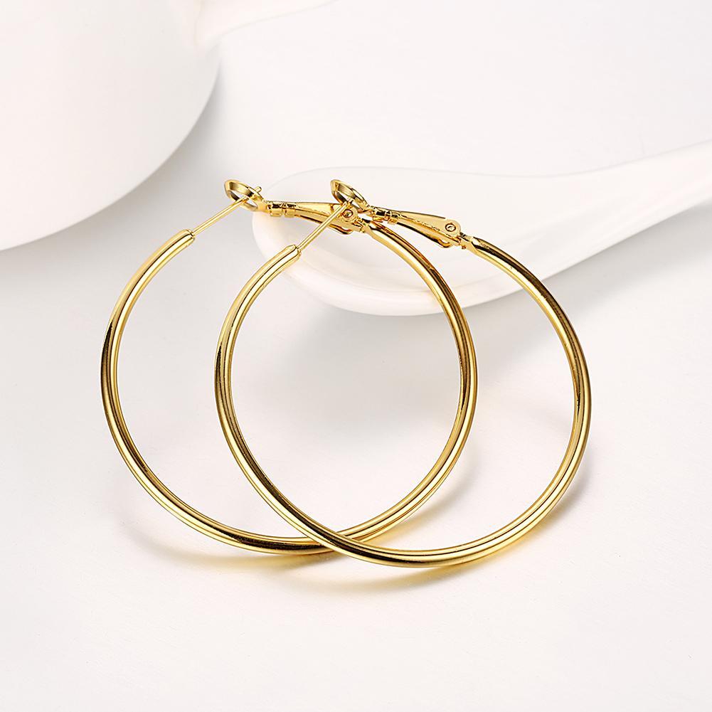 42mm Round Hoop Earring in 18K Gold Plated | Silver Milo