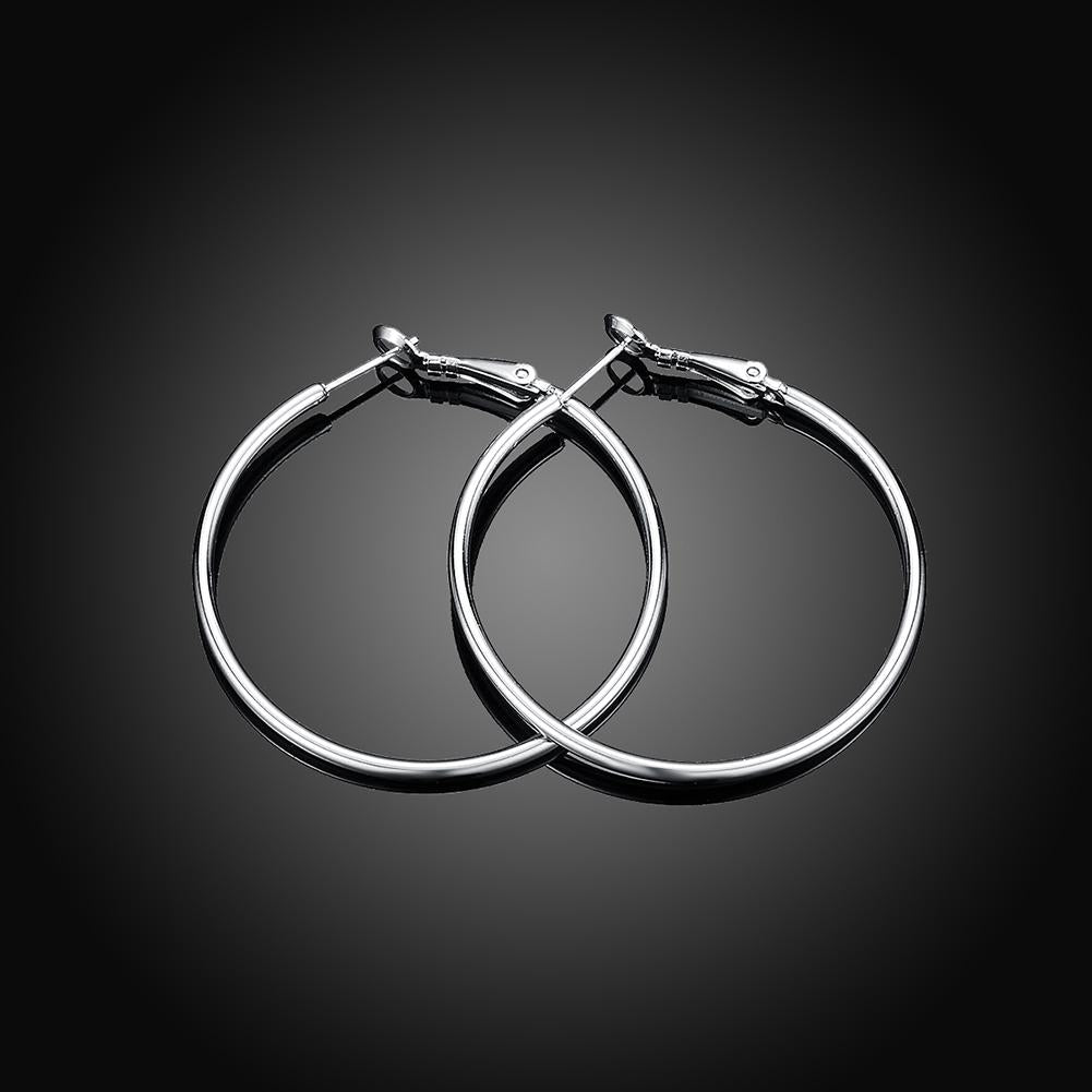 2" Round Hoop Earrings in 18K White  Gold Plated