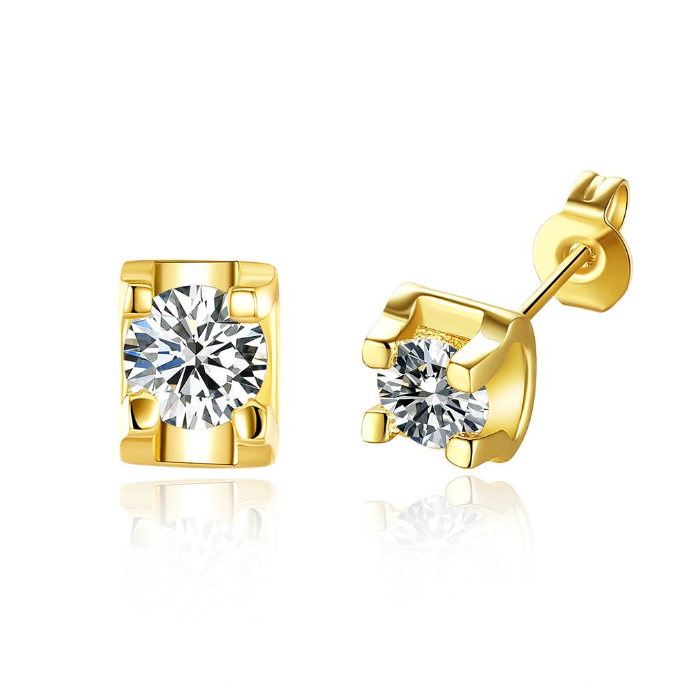 4 Prong Stud Earring in 18K Gold Plated | Silver Milo