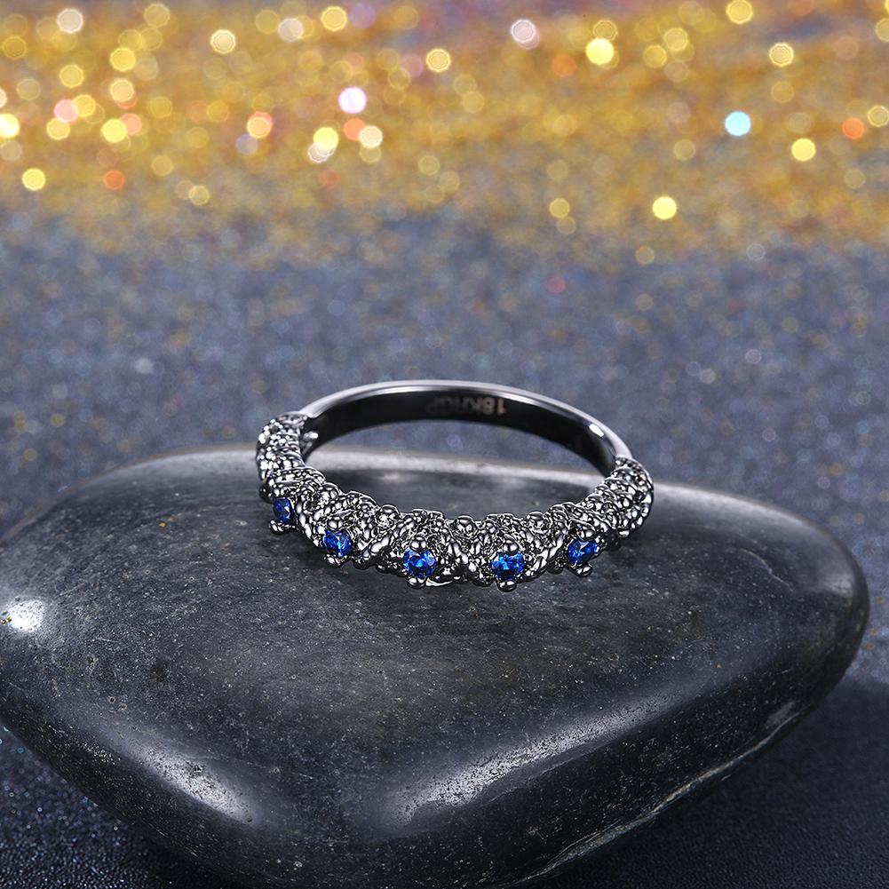 Blue & Black  Elements Multi-Mini Band Ring