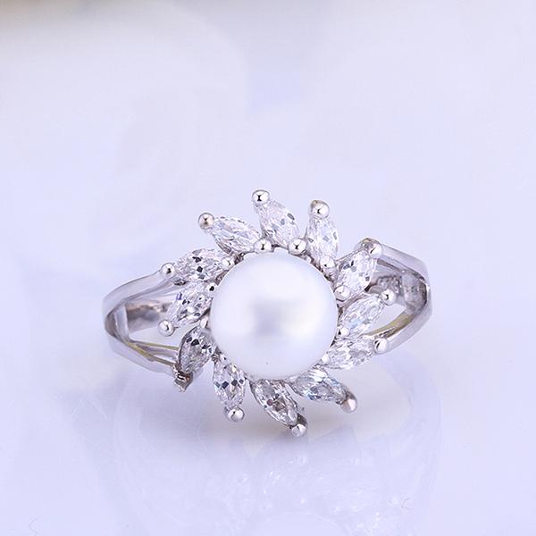 White  Pearl Blossoming Statement Ring | Silver Milo