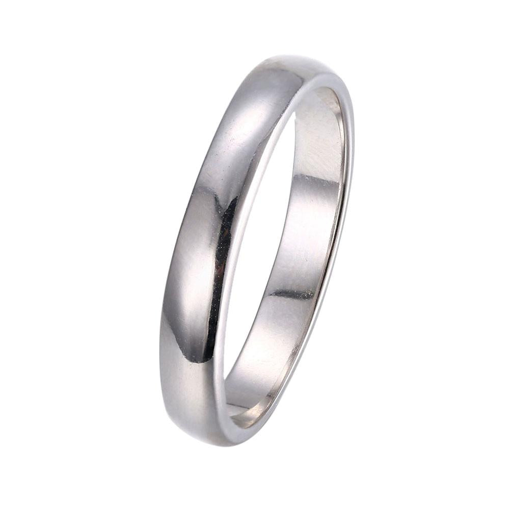 Sleek Silver Plating Classical Unisex Band Ring