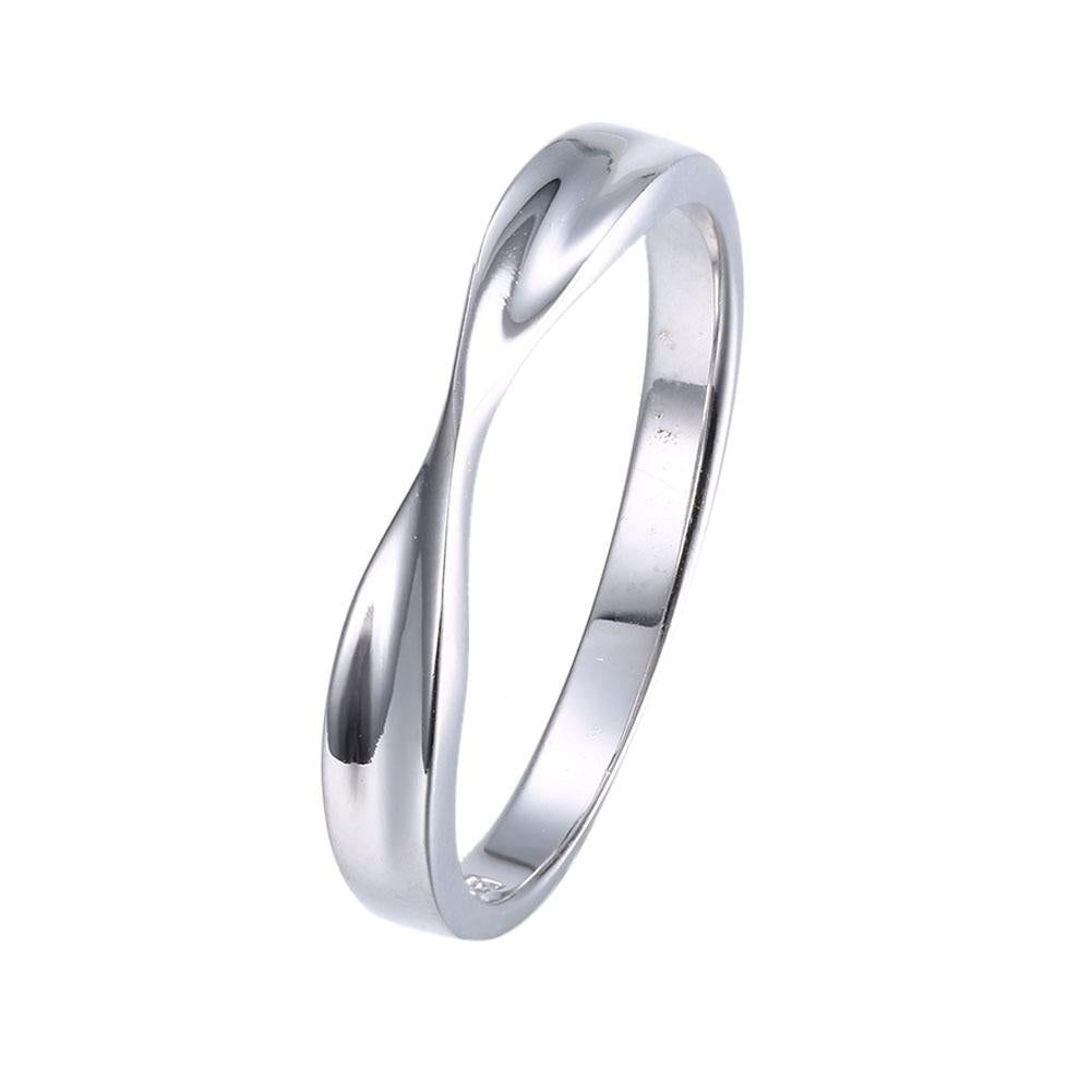 Thin Design Duo Intertwined Silver Plating Band Ring | Silver Milo