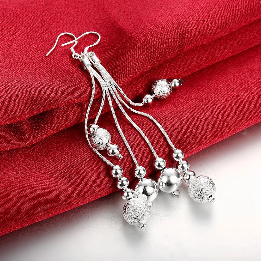 Ball Pearl Drop Earring in 18K White Gold Plated