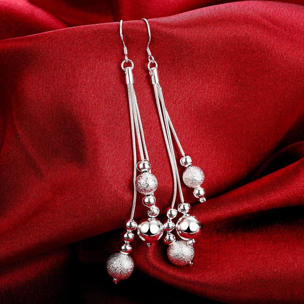 Ball Pearl Drop Earring in 18K White Gold Plated