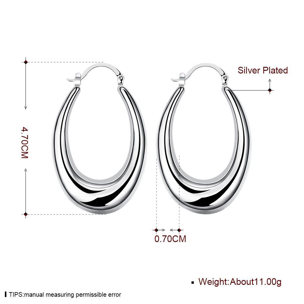 47mm Thick Cut Hoop Earring in 18K White Gold Plated