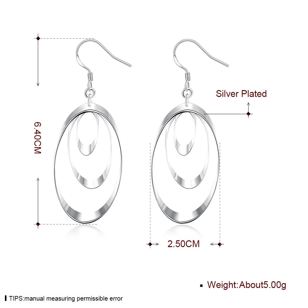 3 Layer Drop Earring in 18K White Gold Plated