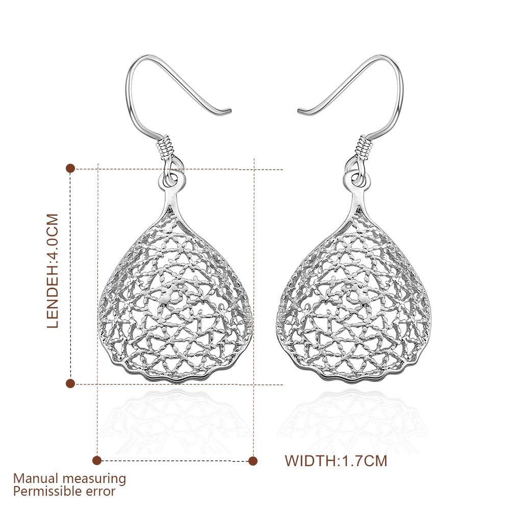 Diamond Cut Filigree Drop Earring in 18K White Gold Plated