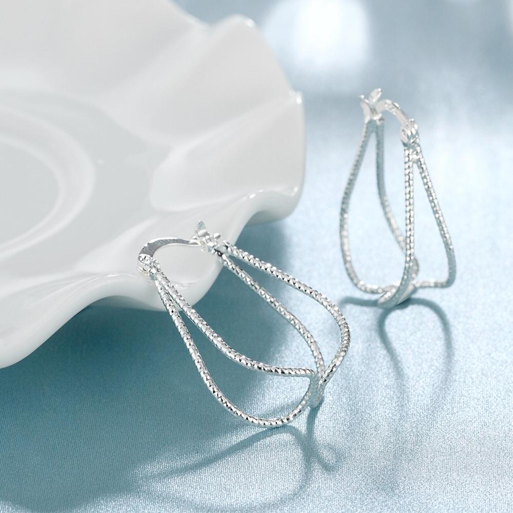 Large Hoop Earring in 18K White Gold Plated | Silver Milo