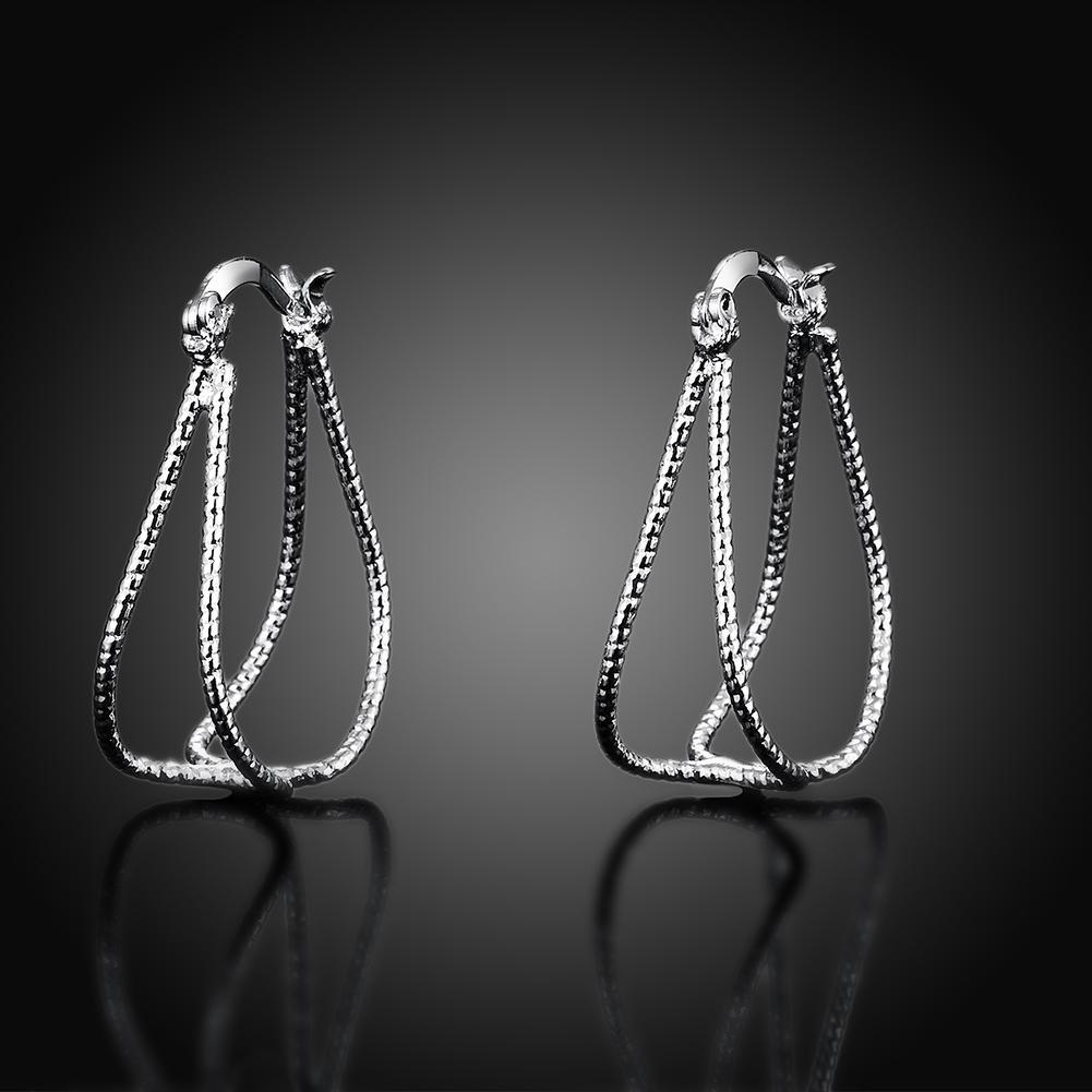 Large Hoop Earring in 18K White Gold Plated