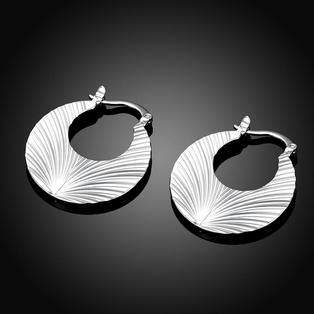 Egyptian Hoop Earring in 18K White Gold Plated