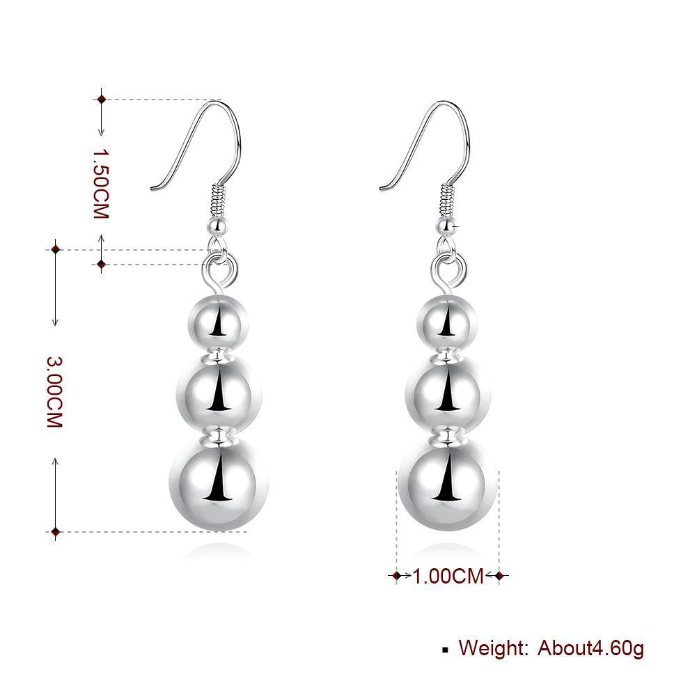 4 PC Drop Earring in 18K White Gold Plated