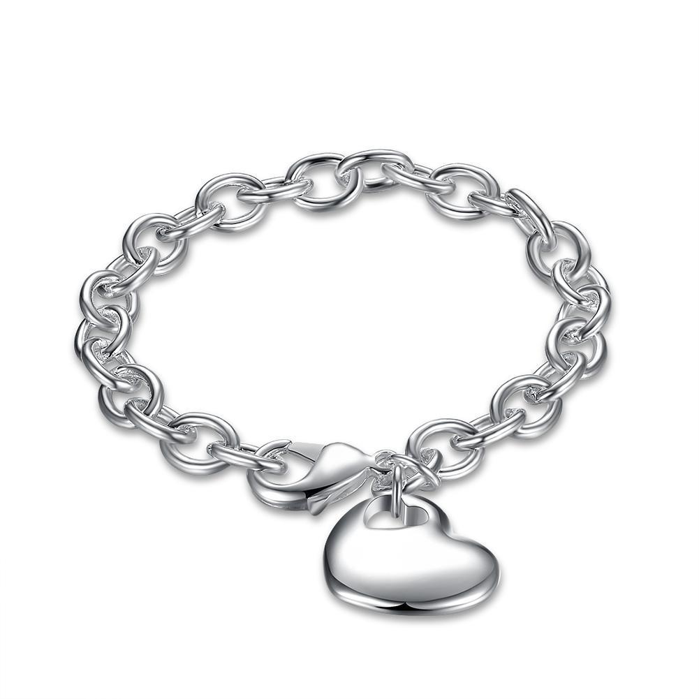 Classic Heart Bracelet in 18K White Gold Plated