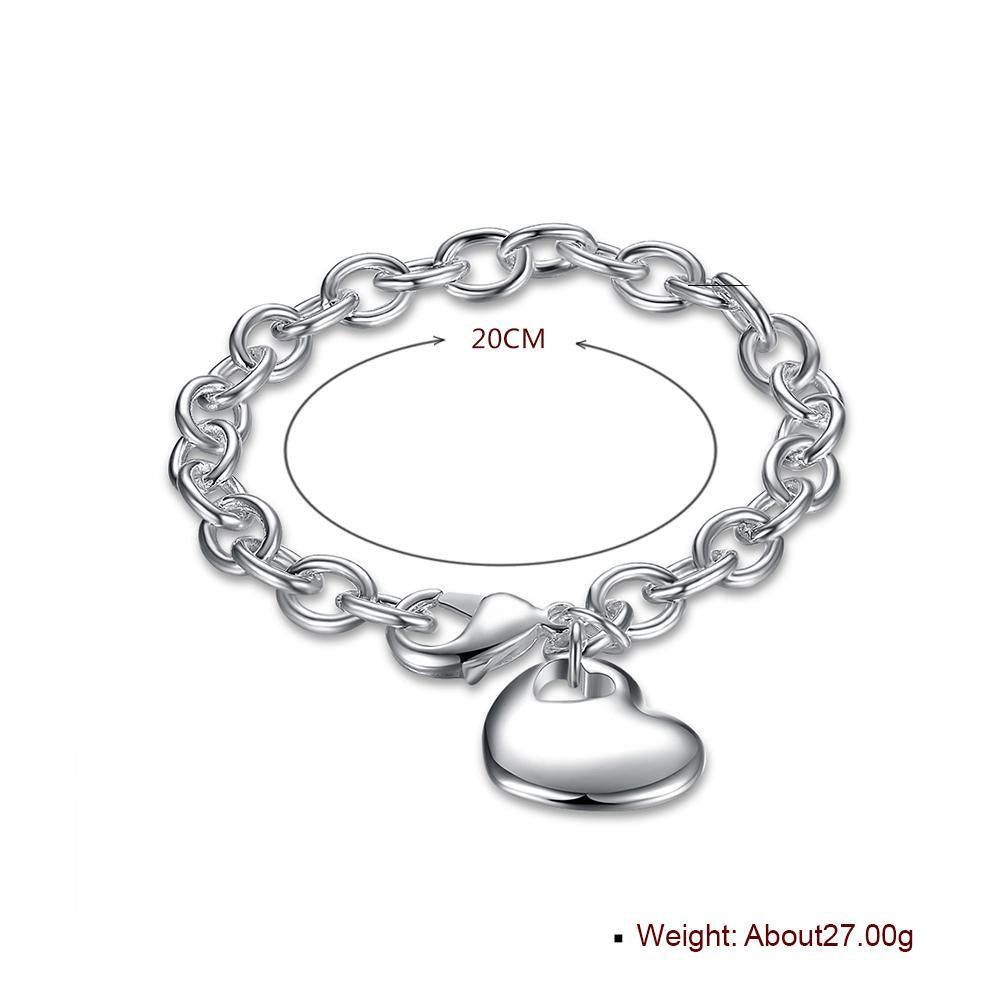 Classic Heart Bracelet in 18K White Gold Plated