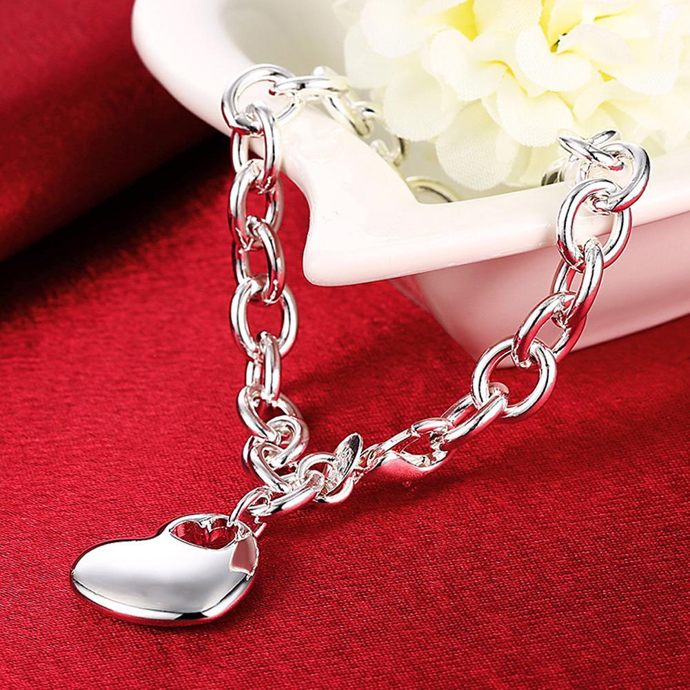 Classic Heart Bracelet in 18K White Gold Plated