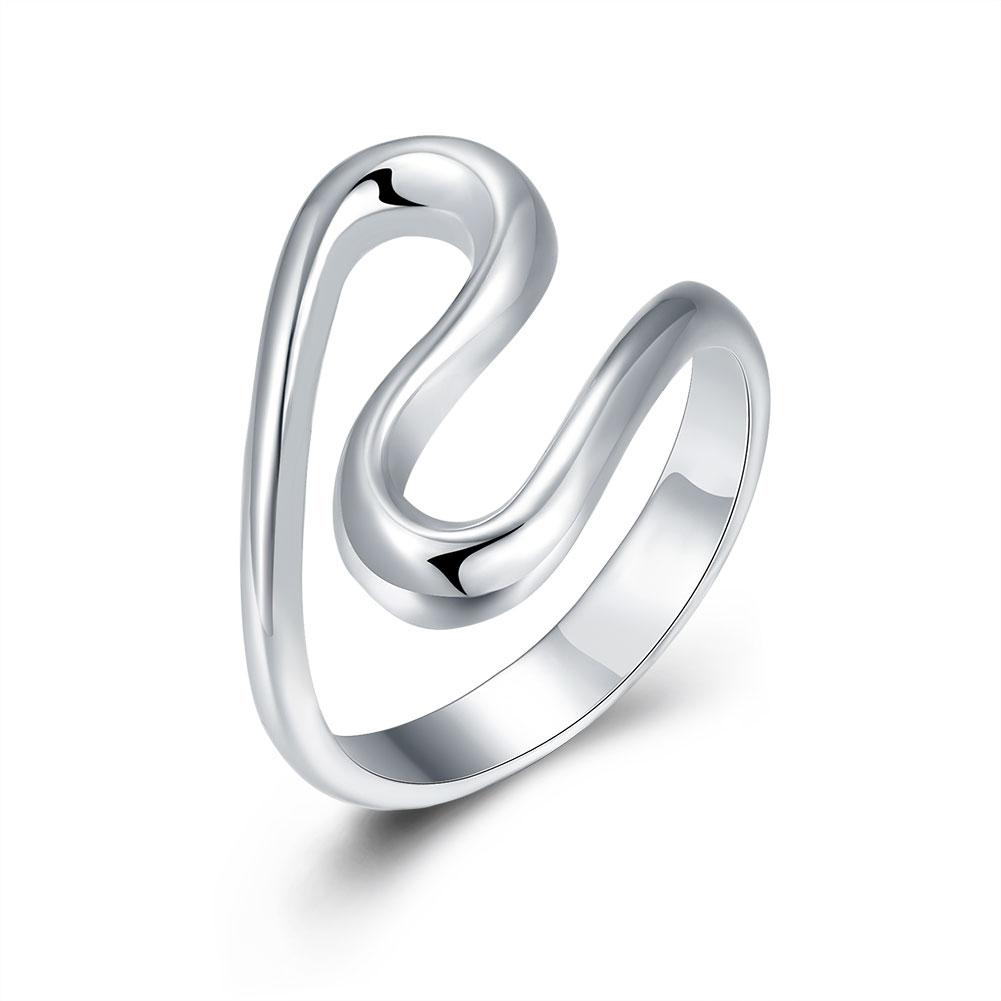 Silver Plating Abstract Hollow Sleek Ring | Silver Milo