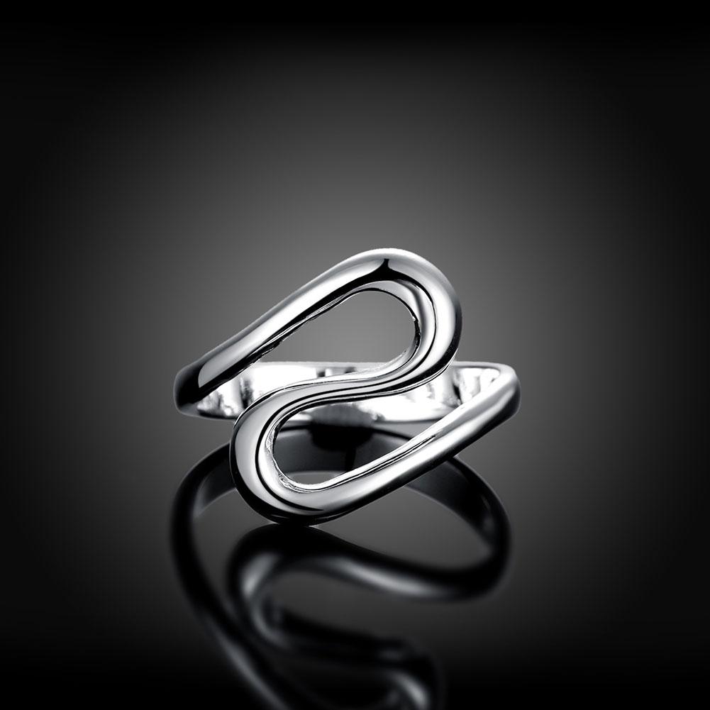 Silver Plating Abstract Hollow Sleek Ring